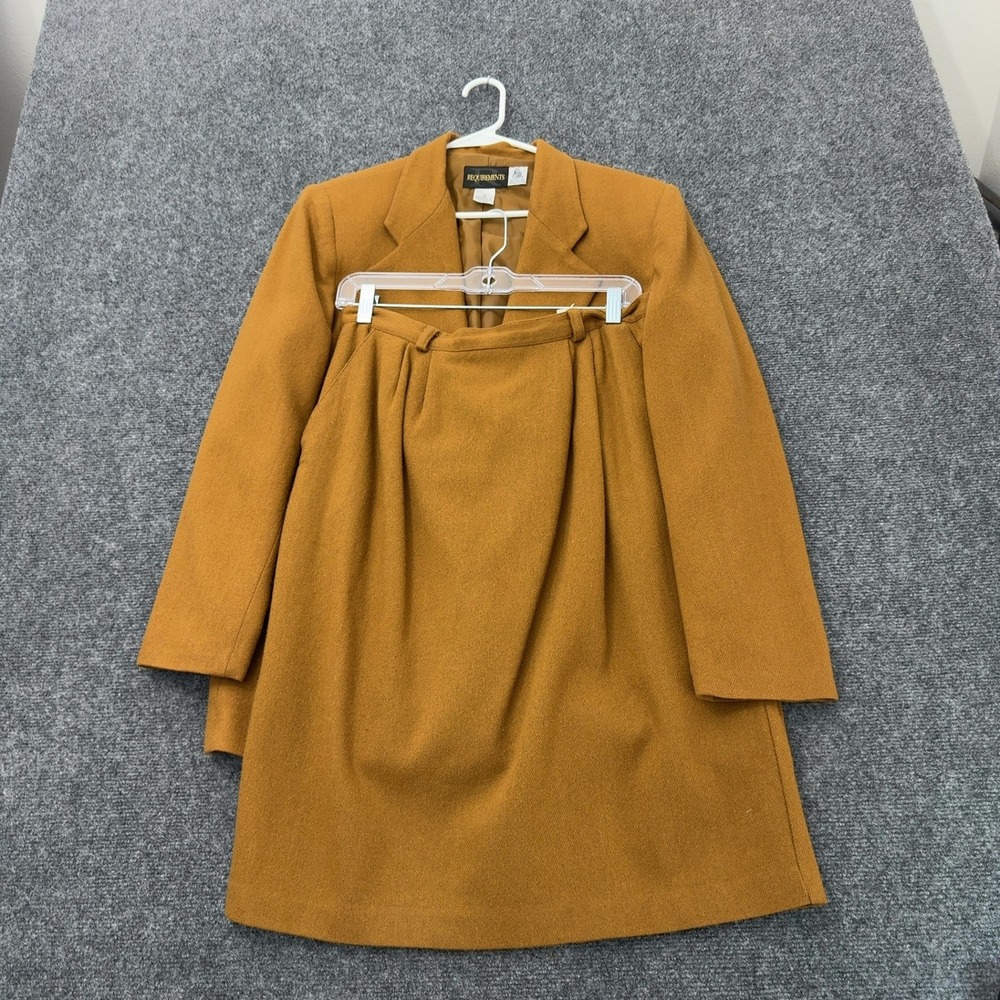 Vintage Requirements Skirt Suit Women 12 Brown Wool Lined Professional Career